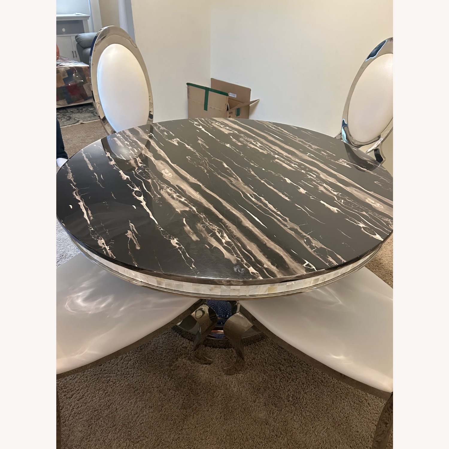 White and Silver Dining Set - image-5