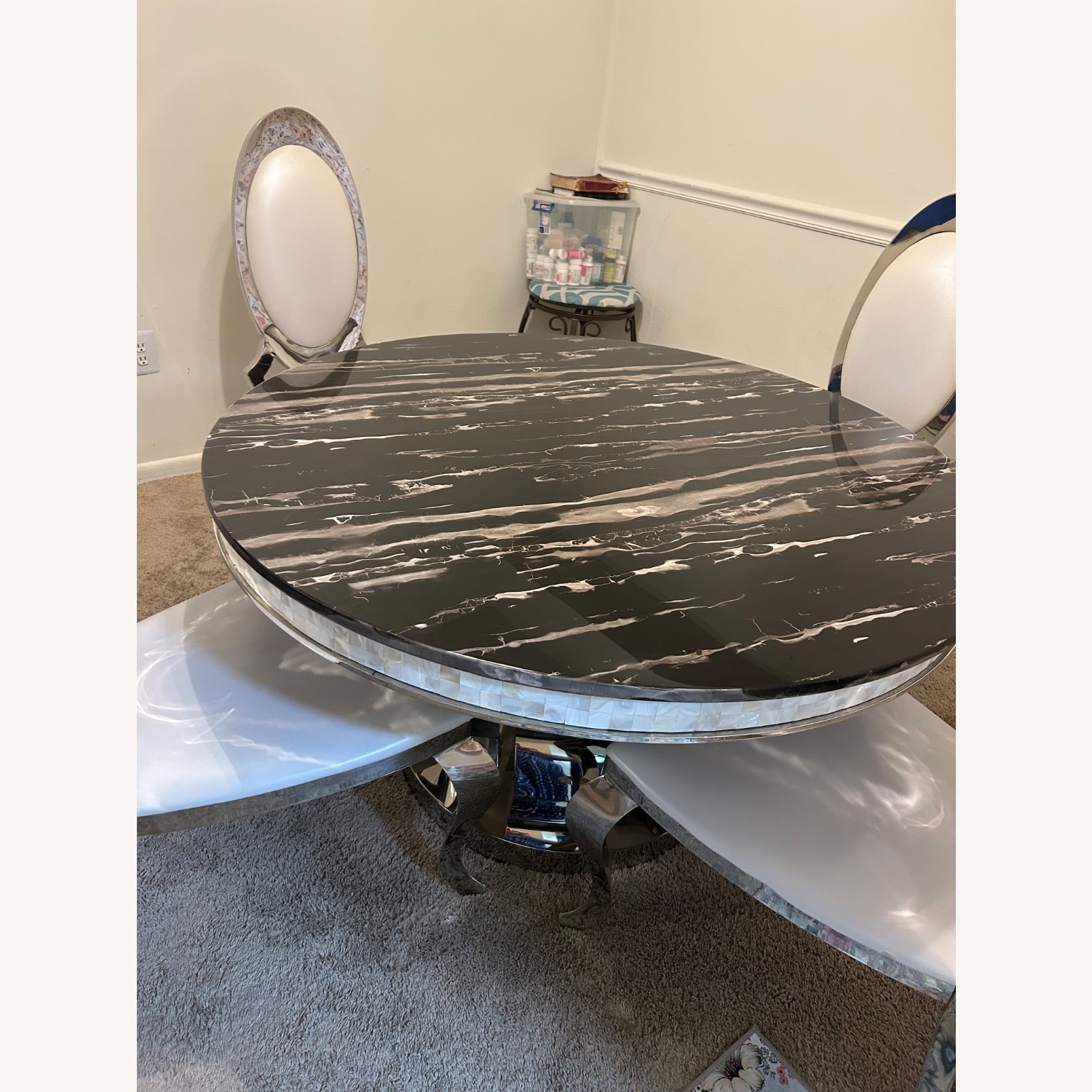 White and Silver Dining Set - image-3