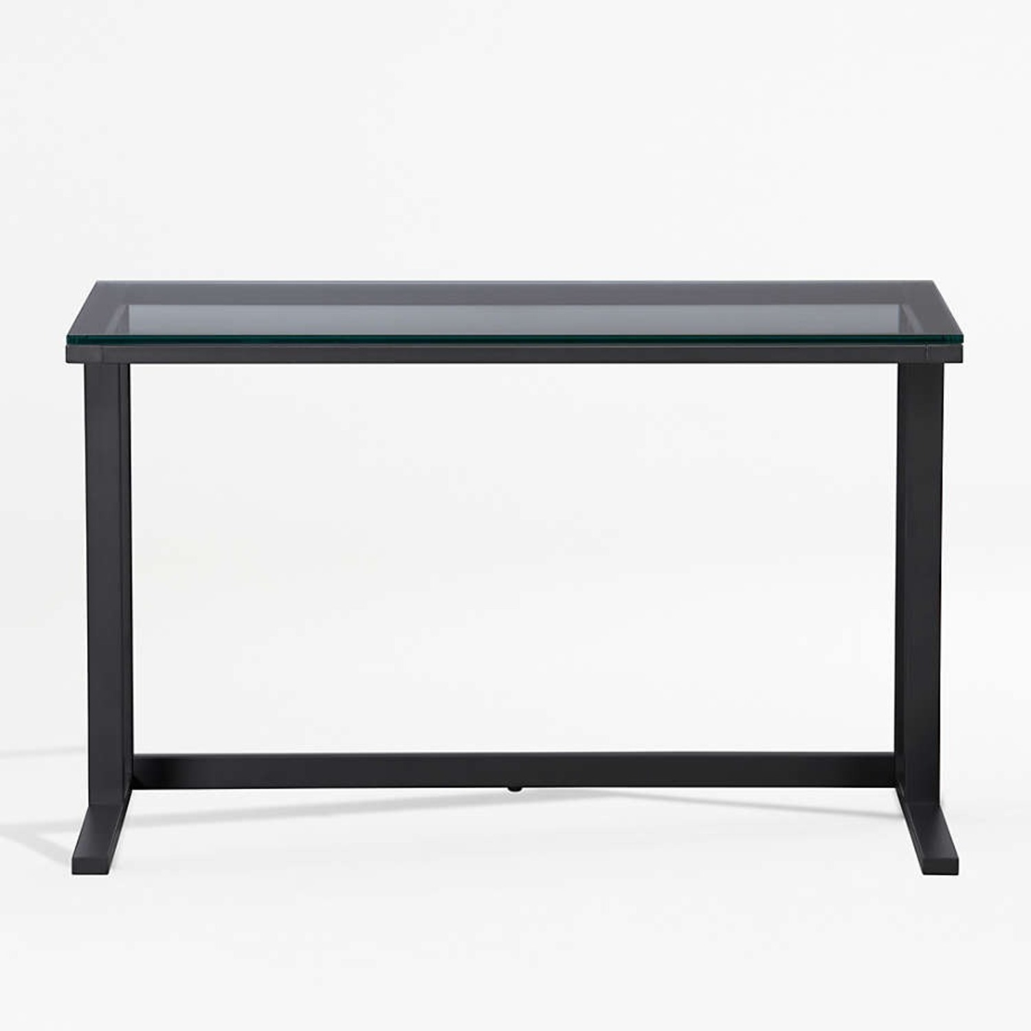 Crate & Barrel Pilsen Graphite Desk with Glass - image-6