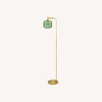 Wayfair Gracieleigh 63" Gold and Green Arched Floor Lamp 