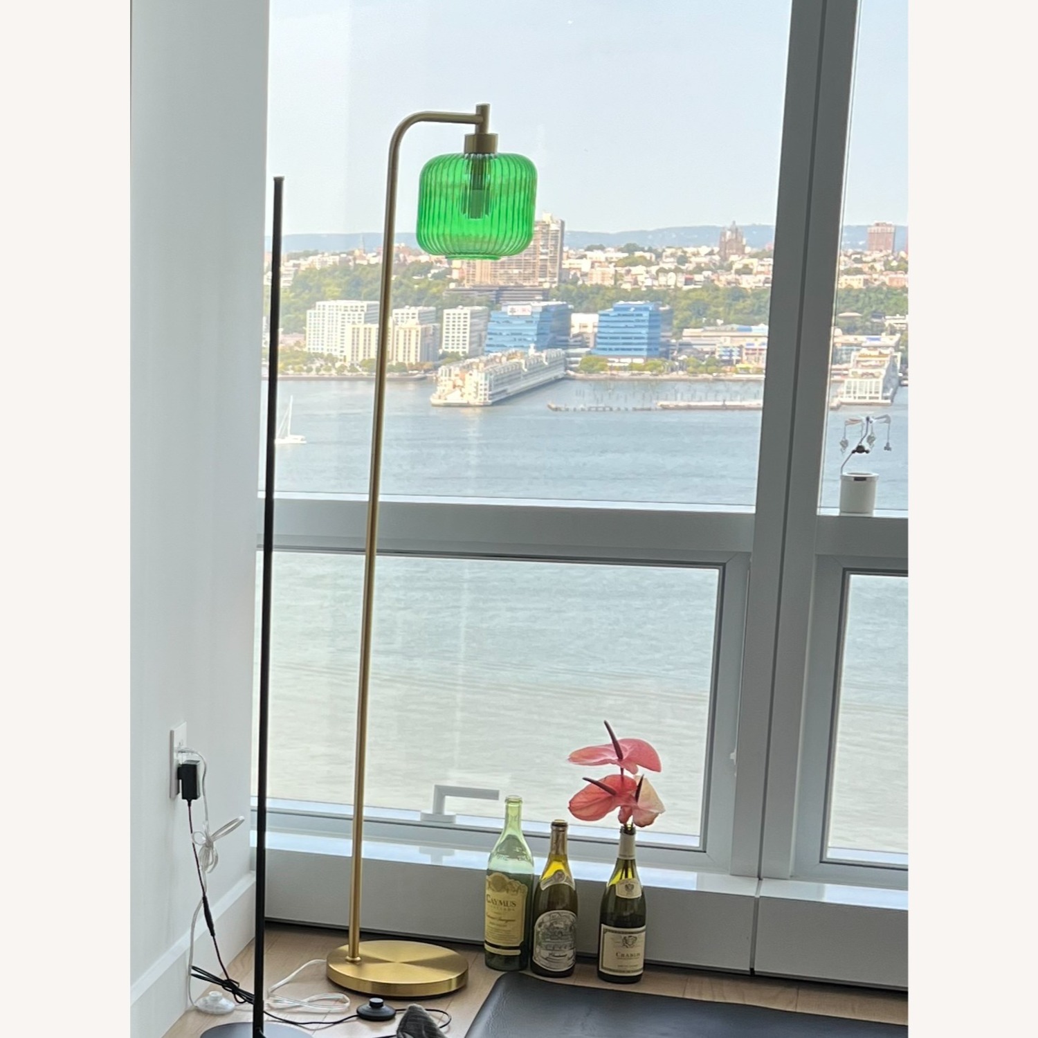 Wayfair Gracieleigh 63" Gold and Green Arched Floor Lamp - image-2