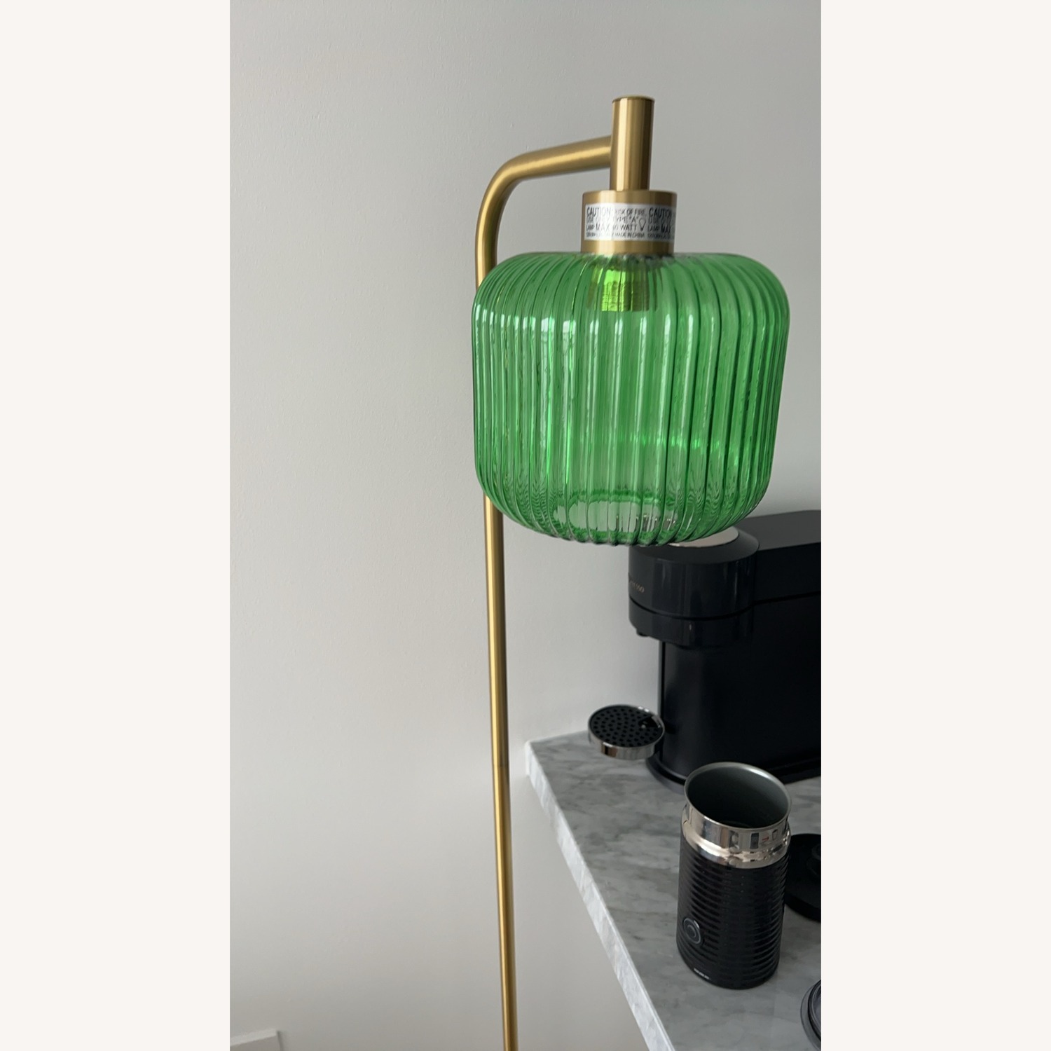 Wayfair Gracieleigh 63" Gold and Green Arched Floor Lamp - image-3