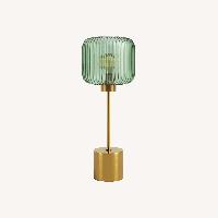 Wayfair Gracieleigh Gold and Green Metal Table Lamp