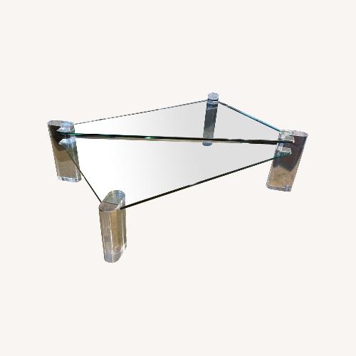 Used Lucite & Glass Karl Springer Coffee Table for sale on AptDeco