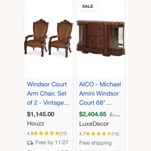 Used Michael Amini Windsor Court Ssideboard for sale on AptDeco