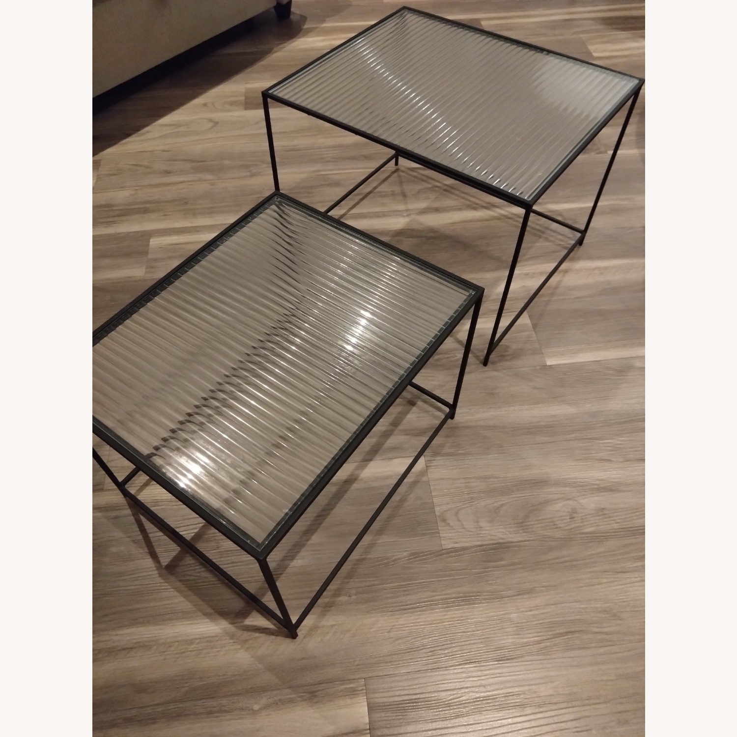 Zara Home Black Metal and Glass Table - image-1