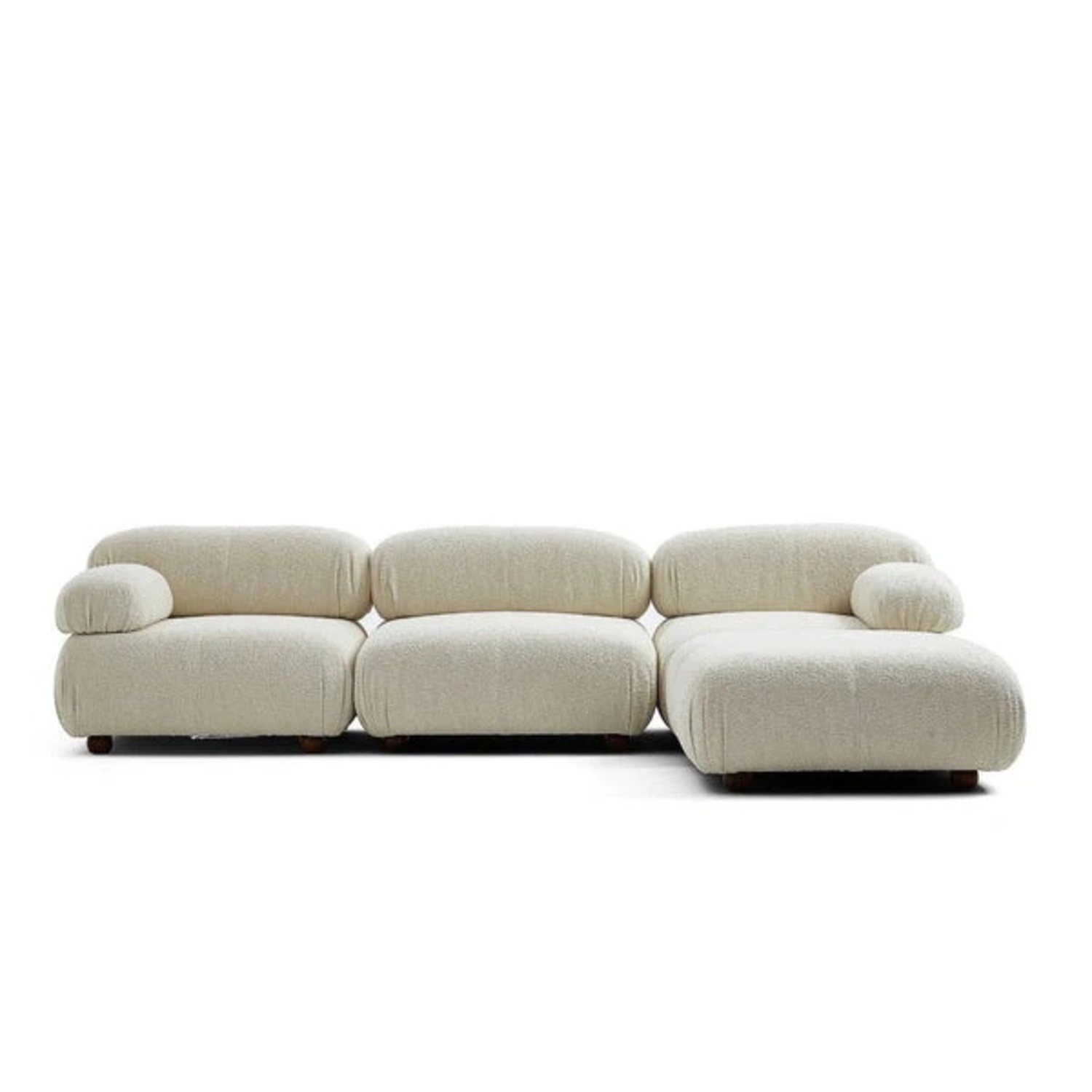 Pebbles Boucle Modular 3-Piece Sectional + Ottoman - image-5