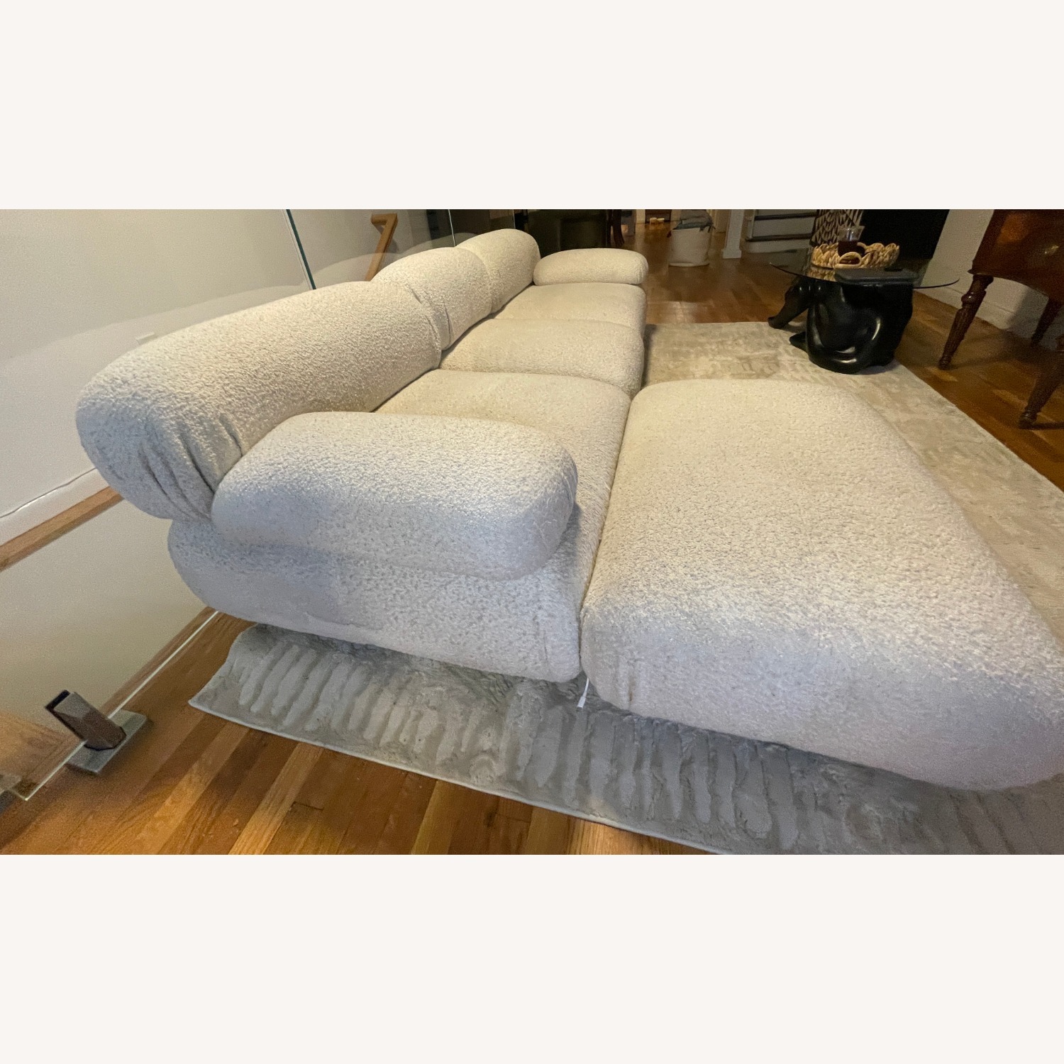 Pebbles Boucle Modular 3-Piece Sectional + Ottoman - image-4