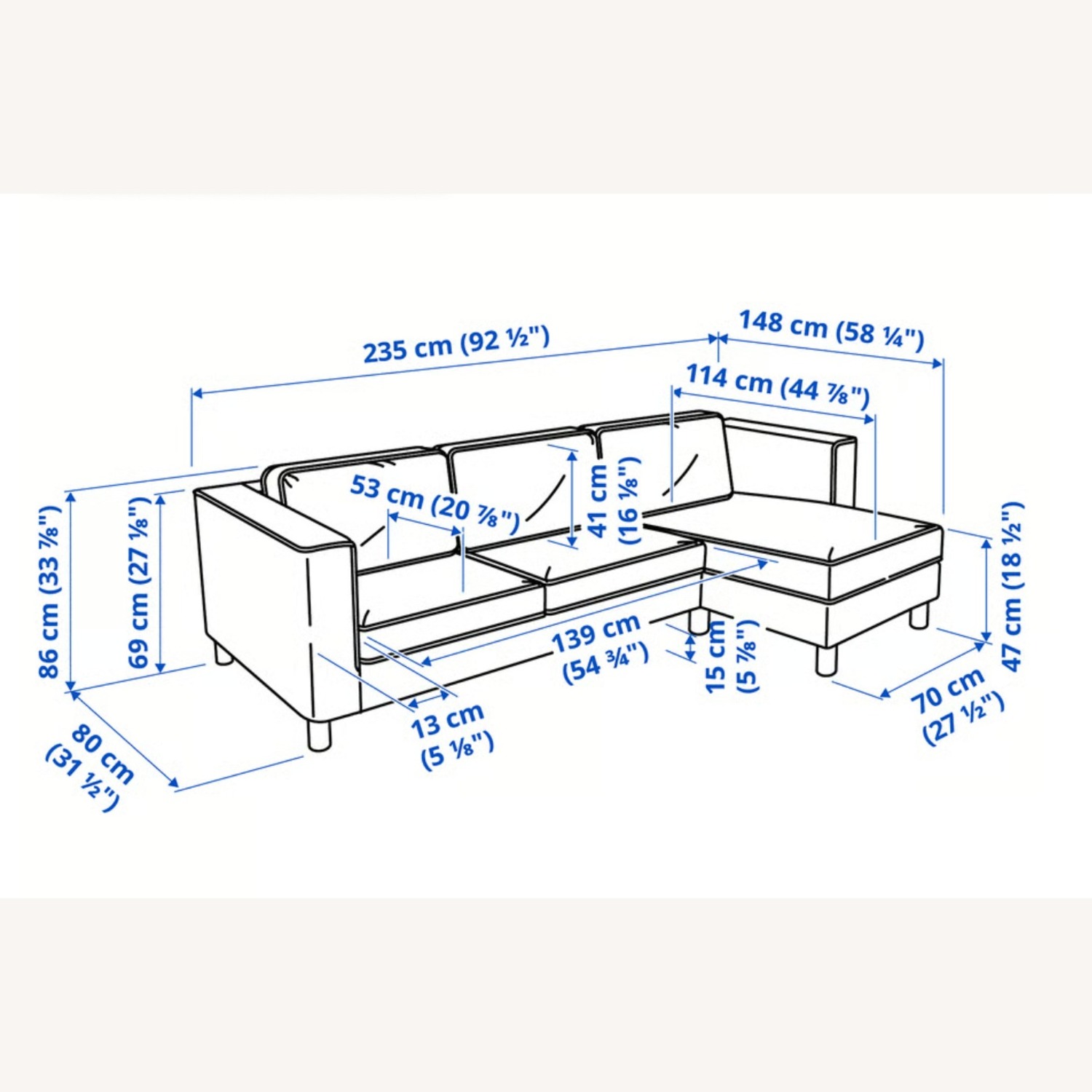 IKEA Pärup Sofa with Chaise - image-5