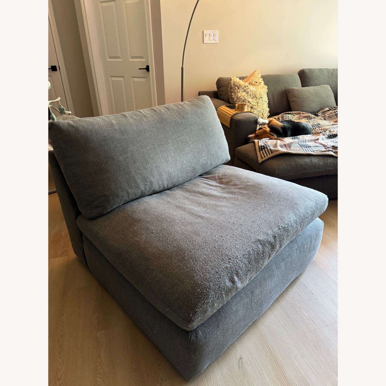 Feather-Filled Luxury Armless Accent Chair - image-3