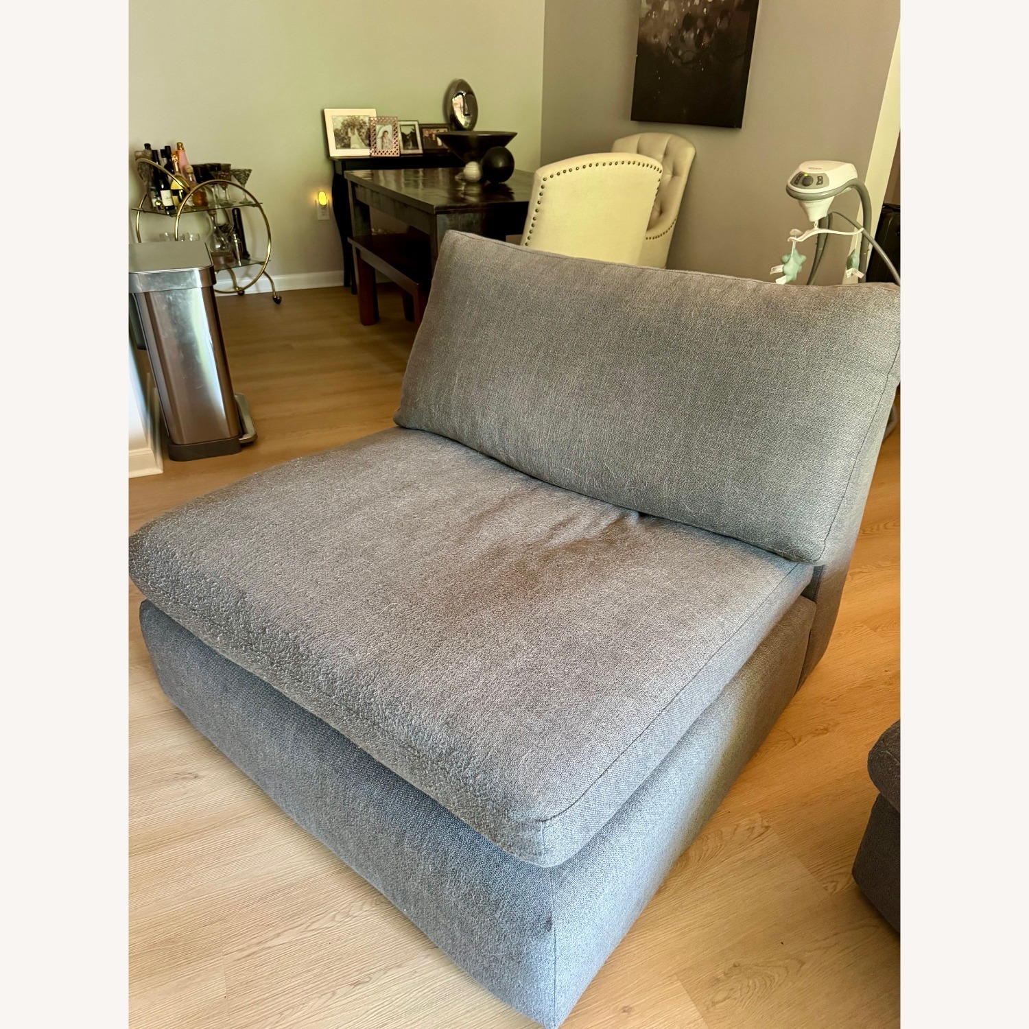 Feather-Filled Luxury Armless Accent Chair - image-1