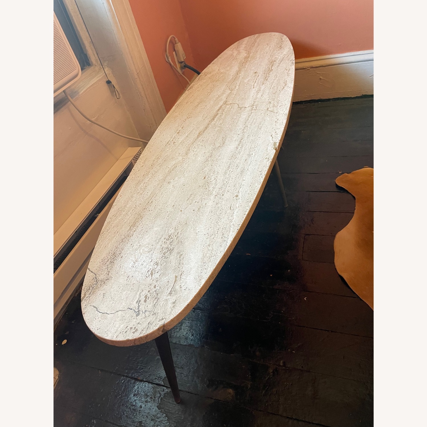Surfboard Shaped Marble Coffee Table - image-1