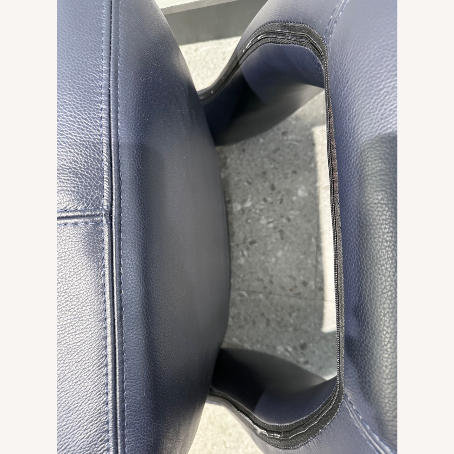 Blue Leather Vintage Accent Chairs - image-10