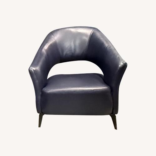 Used Blue Leather Vintage Accent Chairs for sale on AptDeco