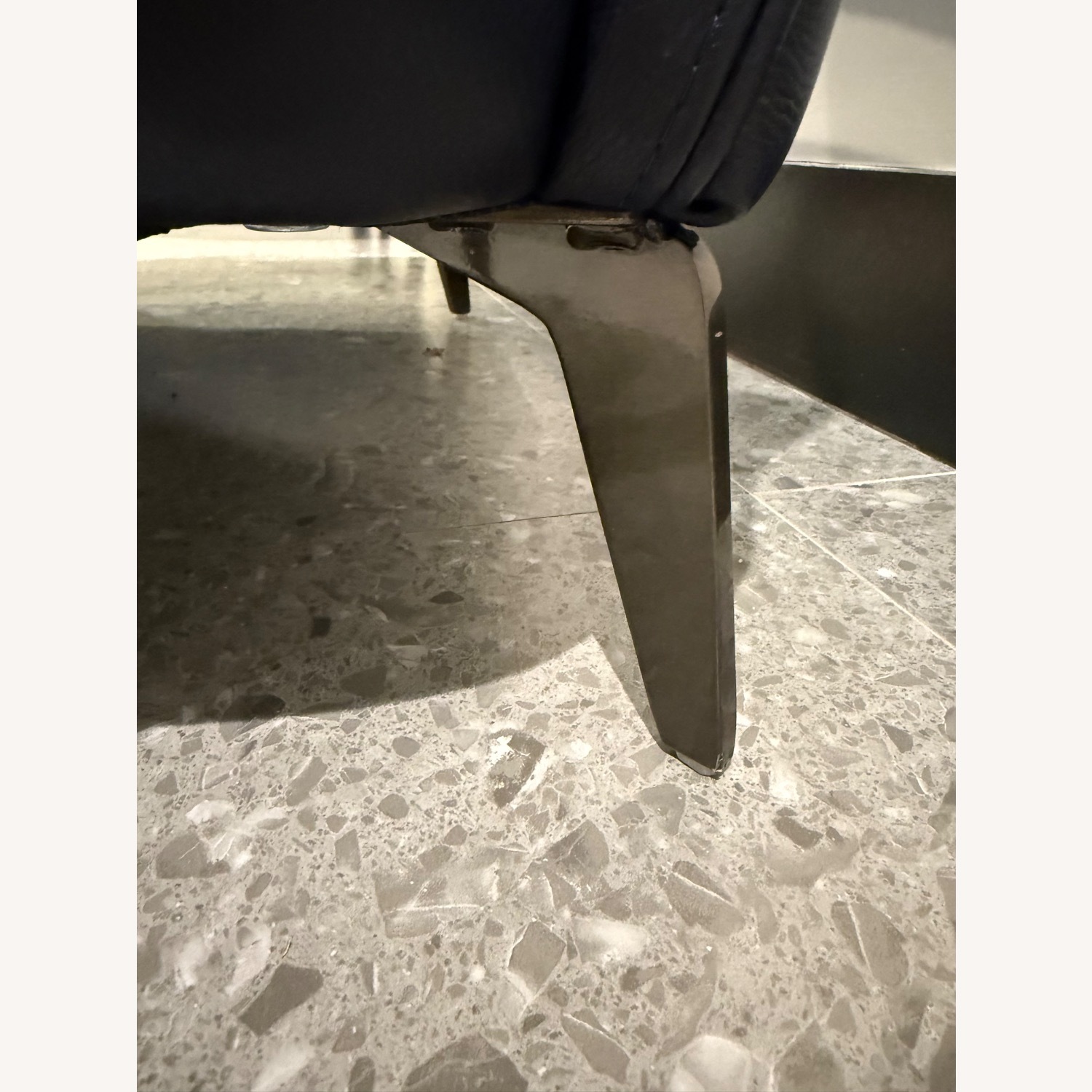 Blue Leather Vintage Accent Chairs - image-7