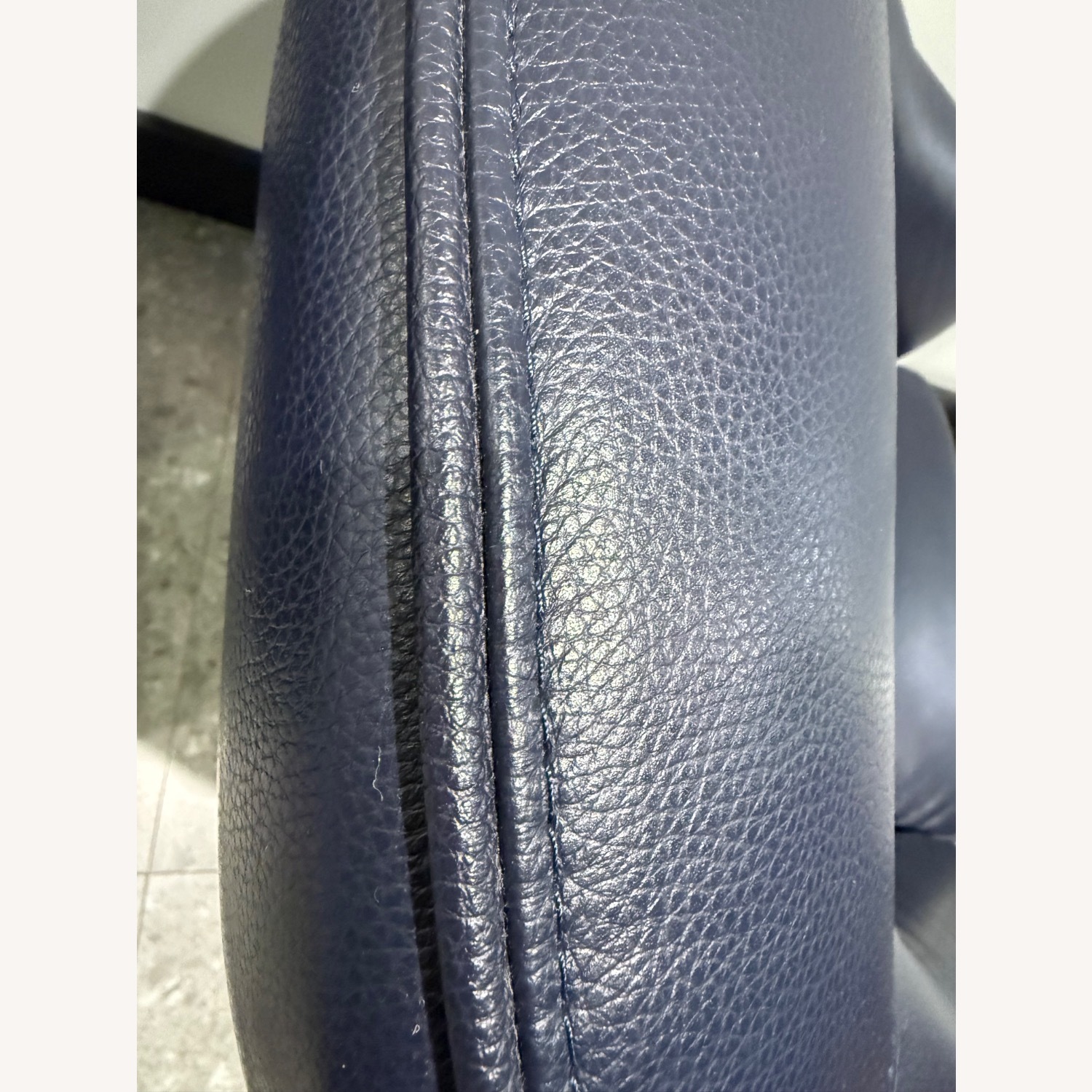 Blue Leather Vintage Accent Chairs - image-5