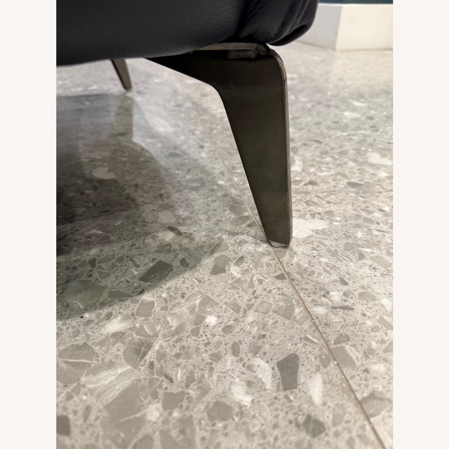 Blue Leather Vintage Accent Chairs - image-9