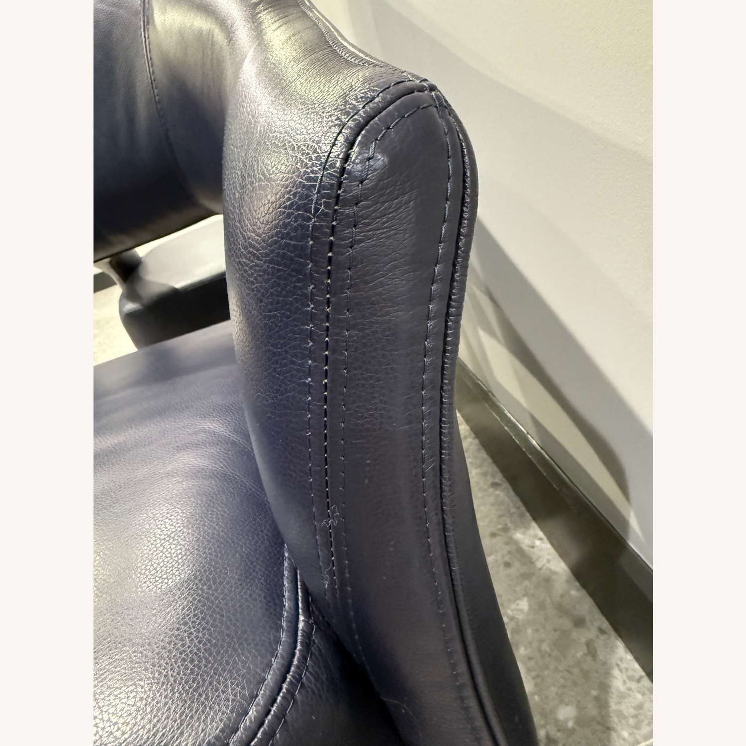 Blue Leather Vintage Accent Chairs - image-6