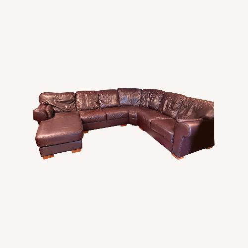 Used 3 piece Sectional Leather Couch  for sale on AptDeco