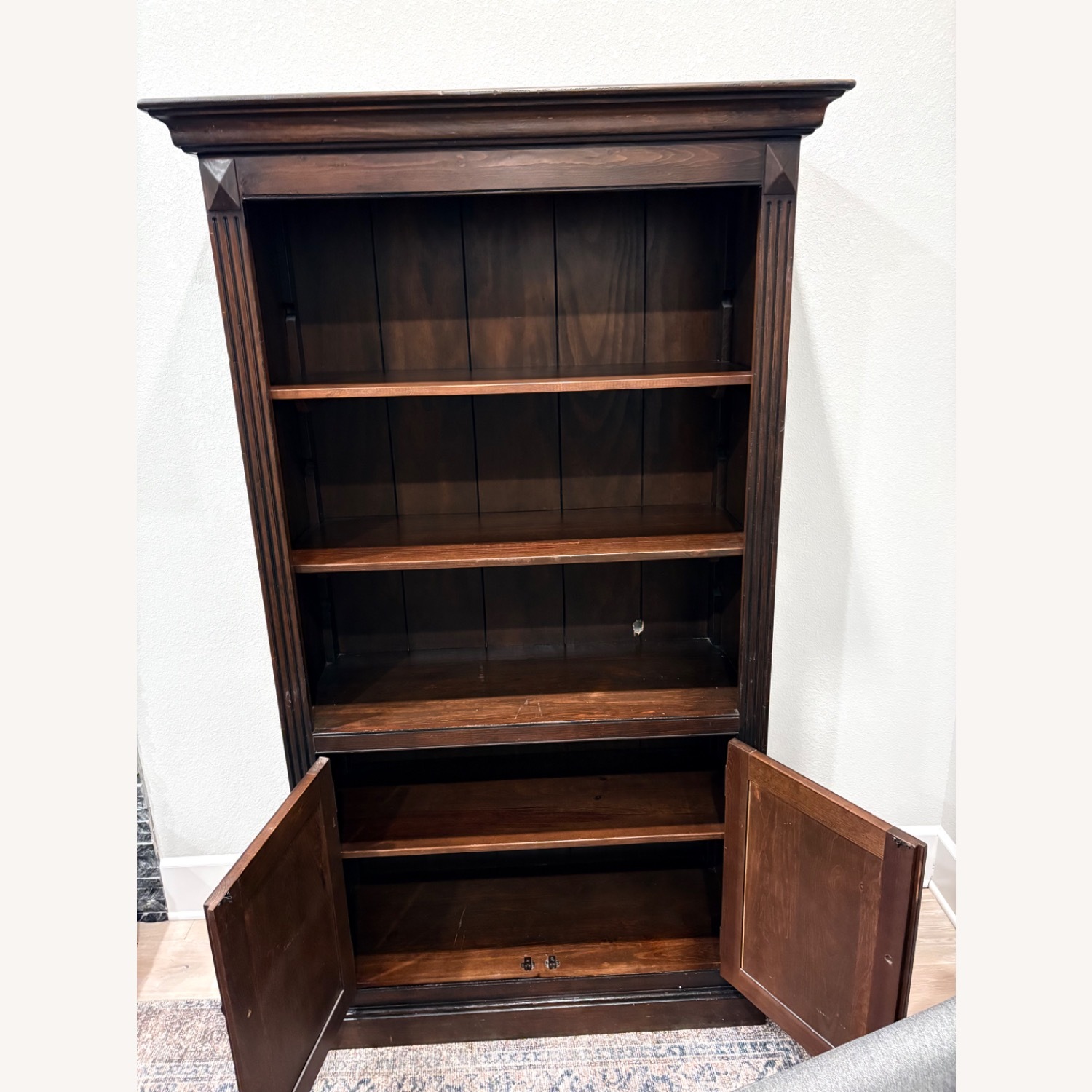 Weir's Real Wood Bookshelf with Cabinet - image-2