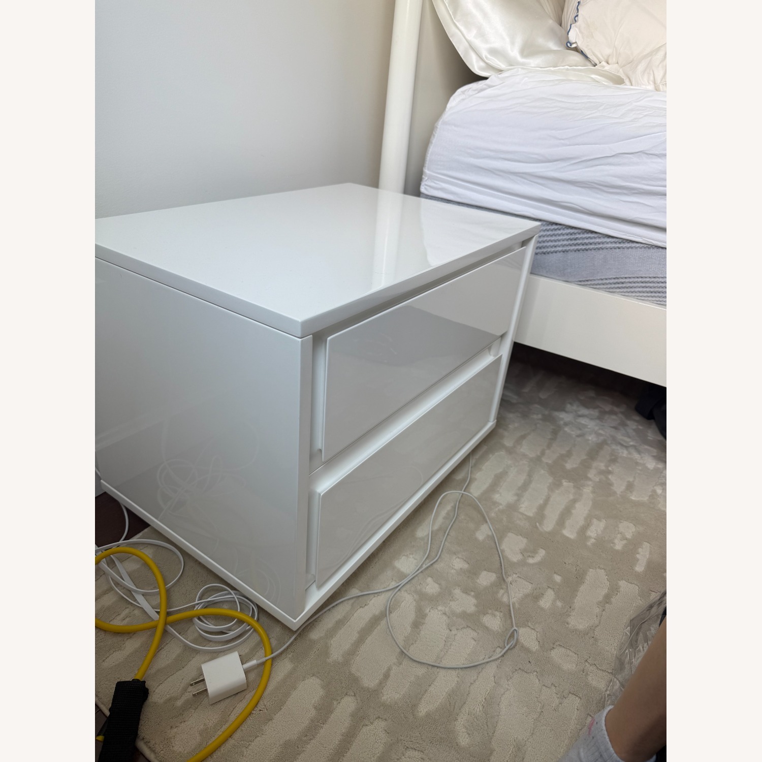 CB2 Gallery White 2-Drawer Nightstand - image-3