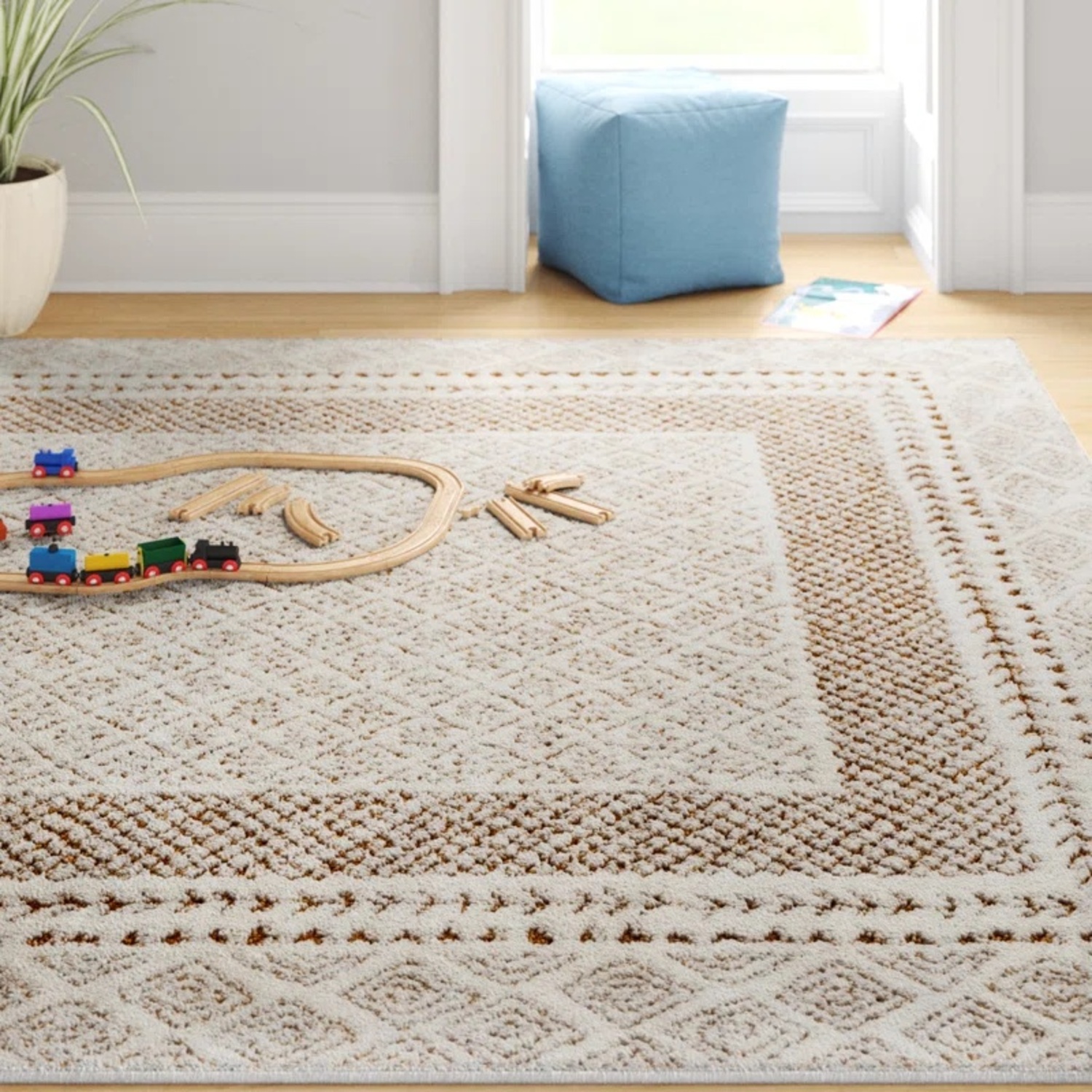 Calvo Machine Woven Oriental Brown Area Rug - image-4