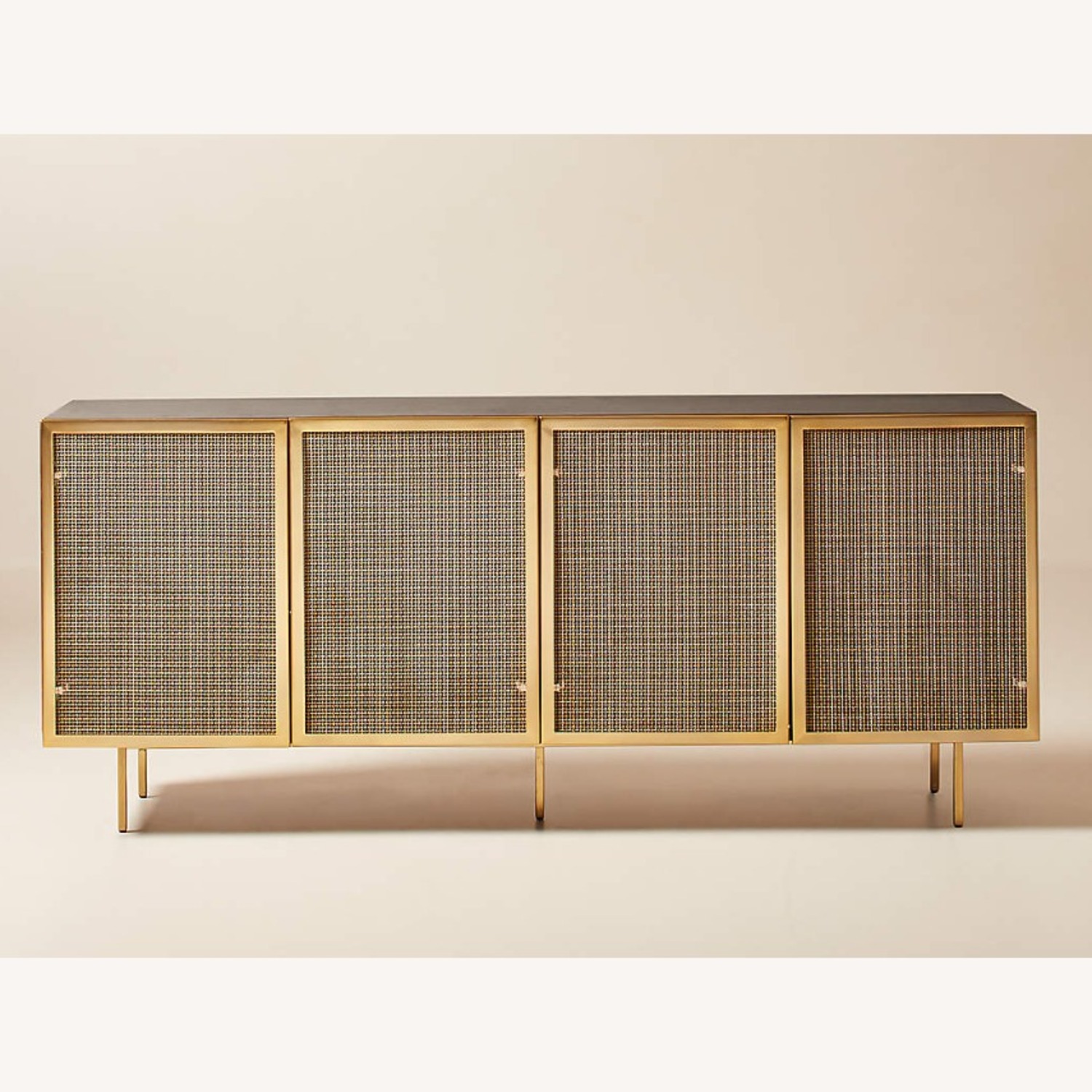 CB2 Trace Brass Wire Mesh Credenza - image-1