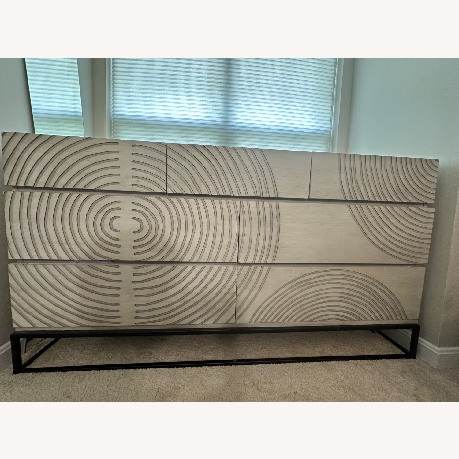 Crate & Barrel Circulus Dove White Wood 7-Drawer Dresser - image-3