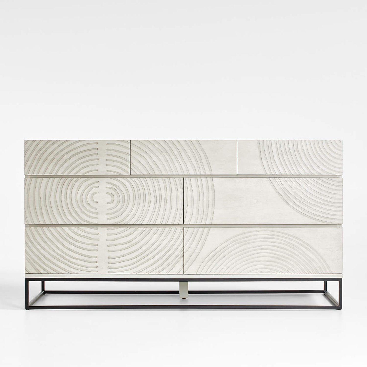 Crate & Barrel Circulus Dove White Wood 7-Drawer Dresser - image-6