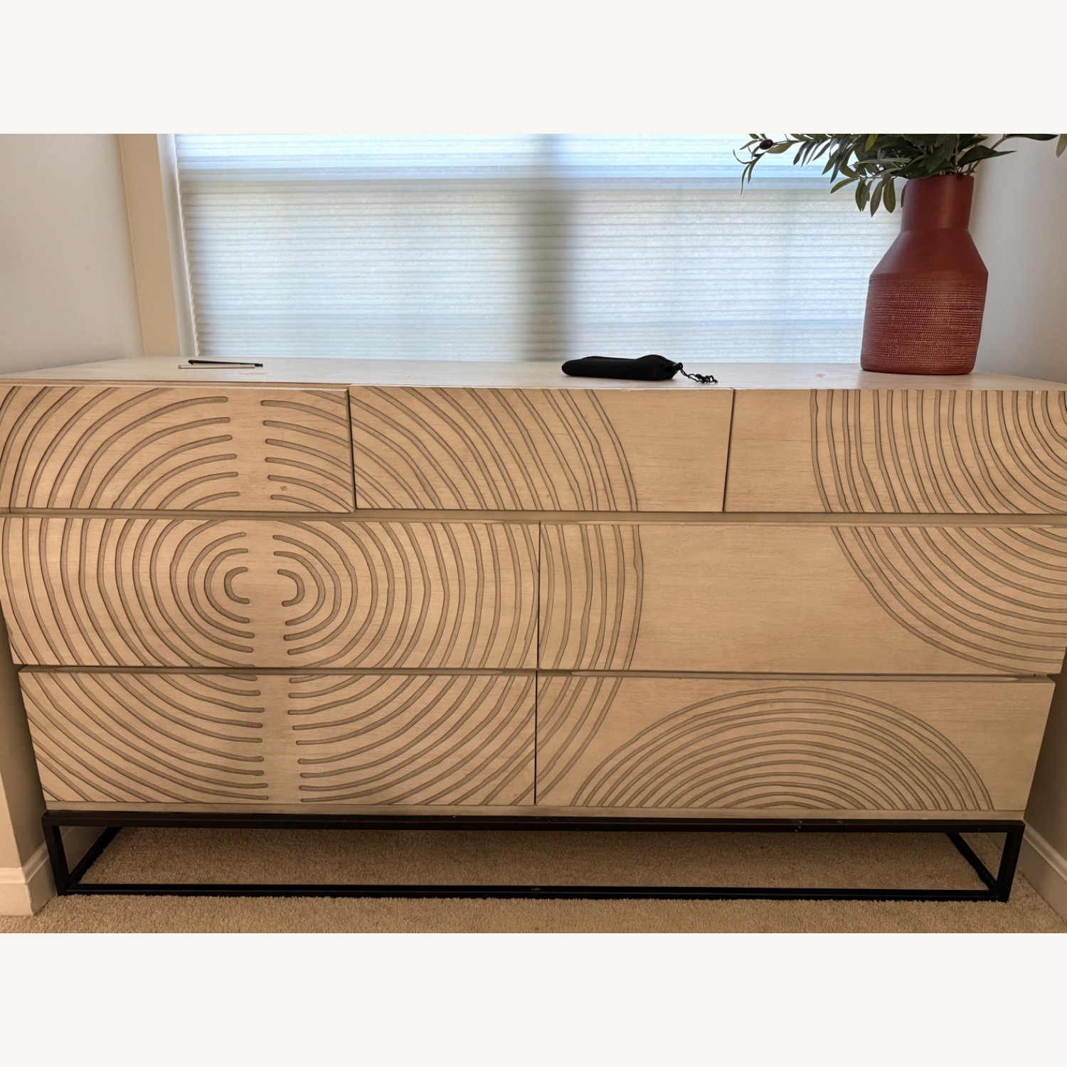 Crate & Barrel Circulus Dove White Wood 7-Drawer Dresser - image-2