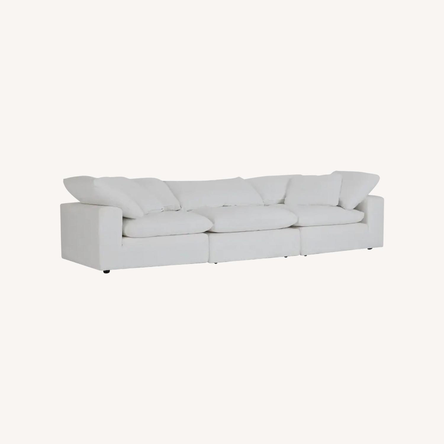 Nixon White Fabric 3-piece Modular Sofa - image-0