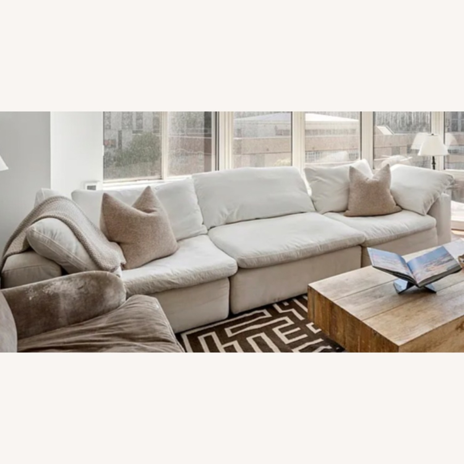 Nixon White Fabric 3-piece Modular Sofa - image-2