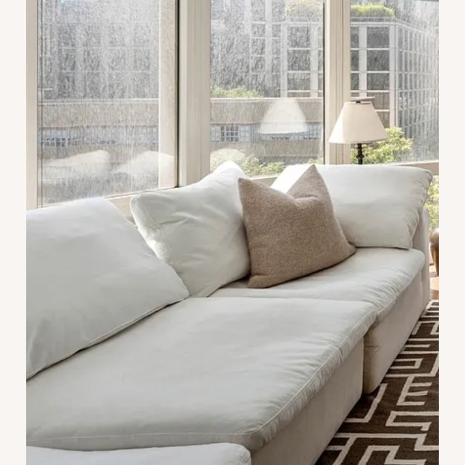 Nixon White Fabric 3-piece Modular Sofa - image-3