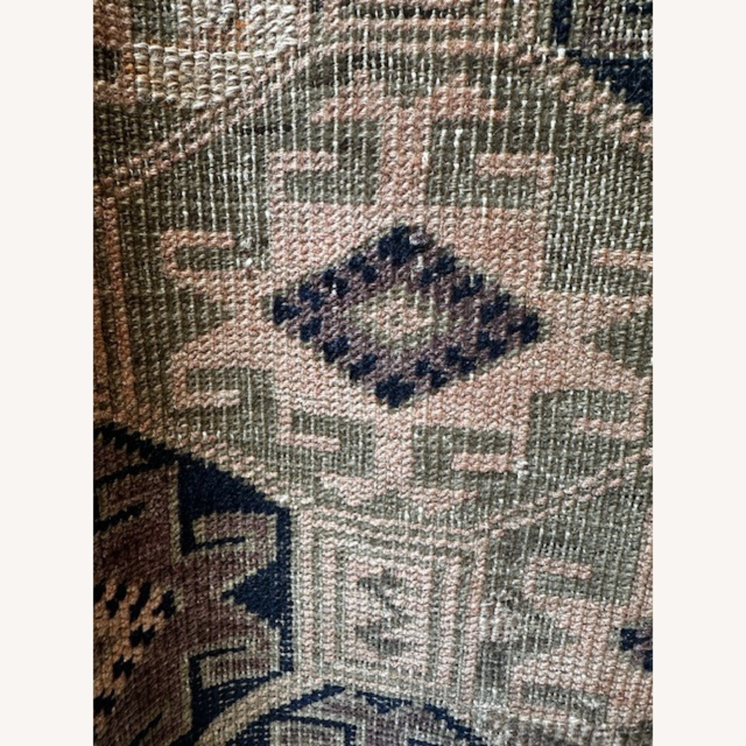 Antique Handwoven Persian Rug-Geometric Design - image-3