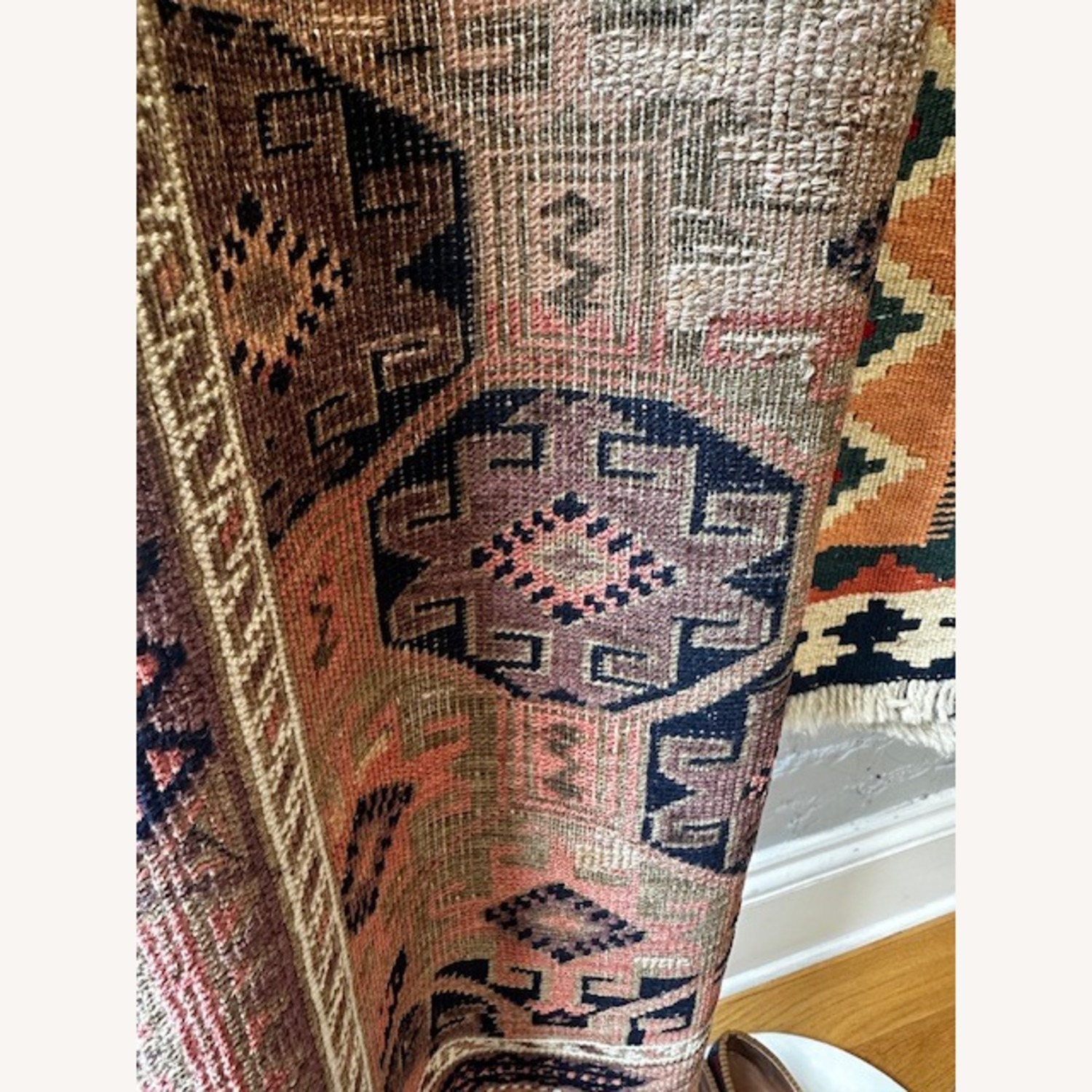 Antique Handwoven Persian Rug-Geometric Design - image-2