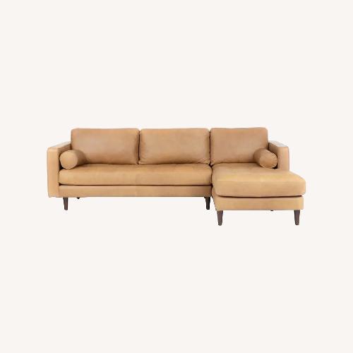 Used Article Sven Tufted Leather Left Sectional for sale on AptDeco