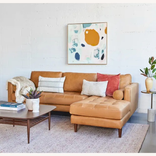 Used Article Sven Tufted Leather Left Sectional for sale on AptDeco