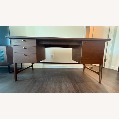 Used Article Krossa Walnut Brown Executive Desk for sale on AptDeco