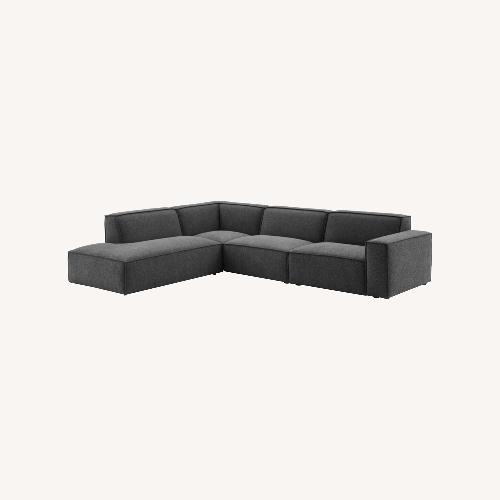 Used Castlery Dark Grey Blue Chenille Sectional  for sale on AptDeco