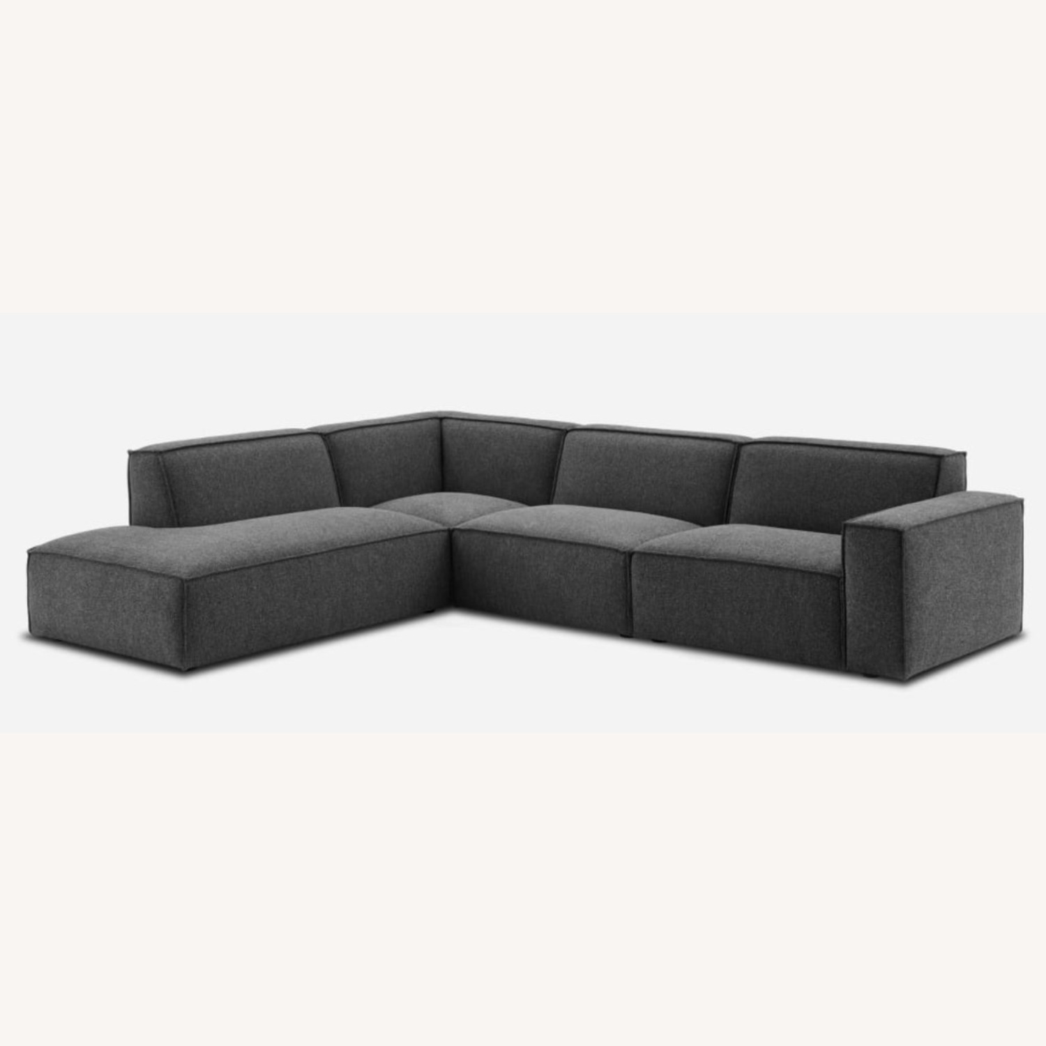Castlery Dark Grey Blue Chenille Sectional - image-3