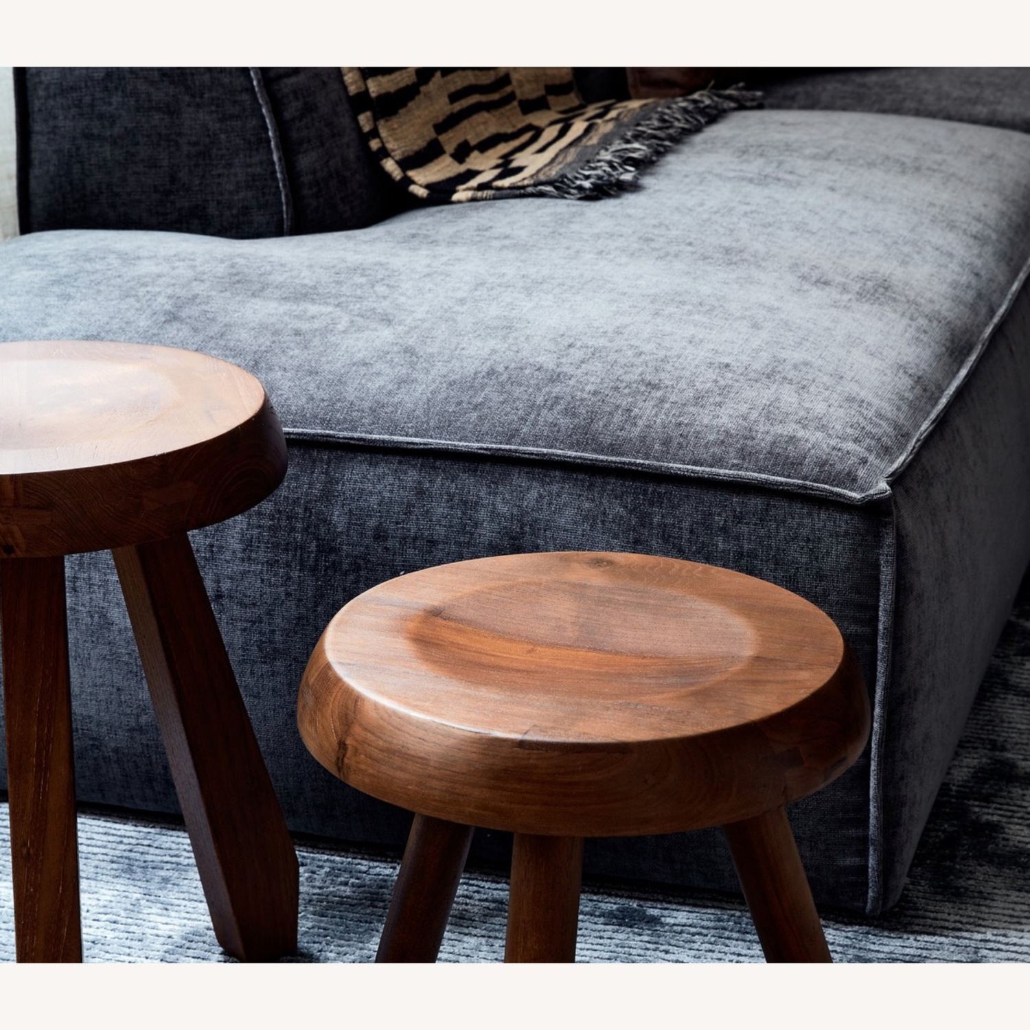 Castlery Dark Grey Blue Chenille Sectional - image-5