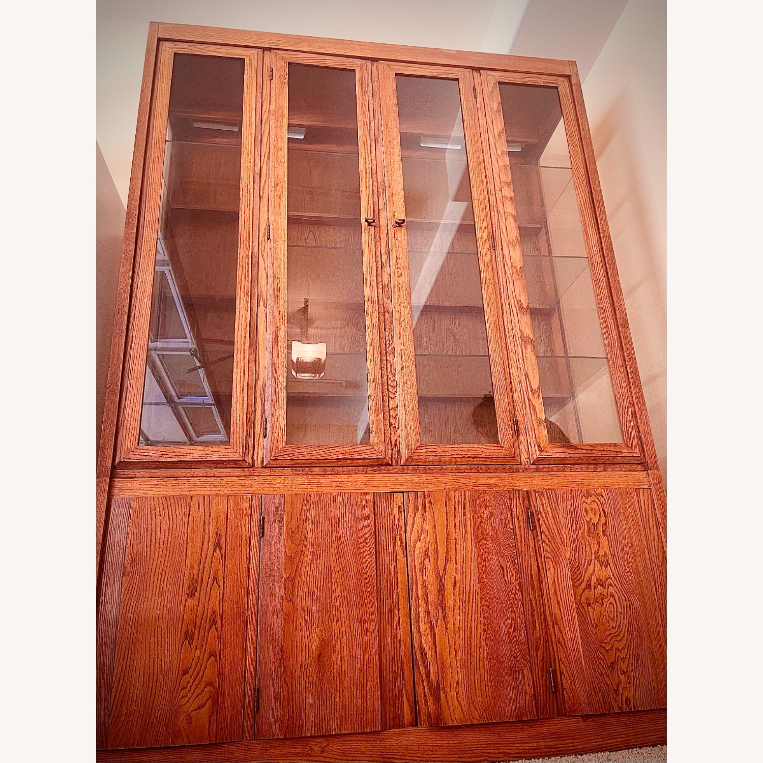 Thomasville Solid Oak China Cabinet - image-1