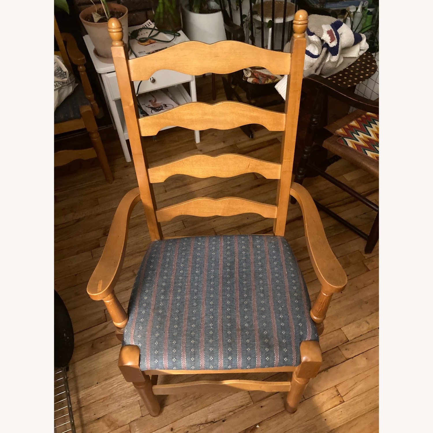 Vintage Dining Chairs with Carved Floral Details - image-1