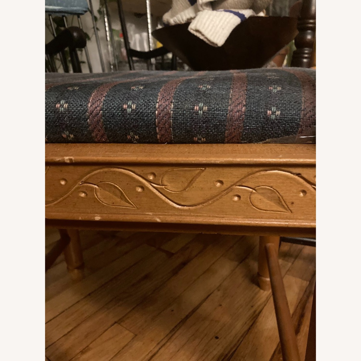 Vintage Dining Chairs with Carved Floral Details - image-2