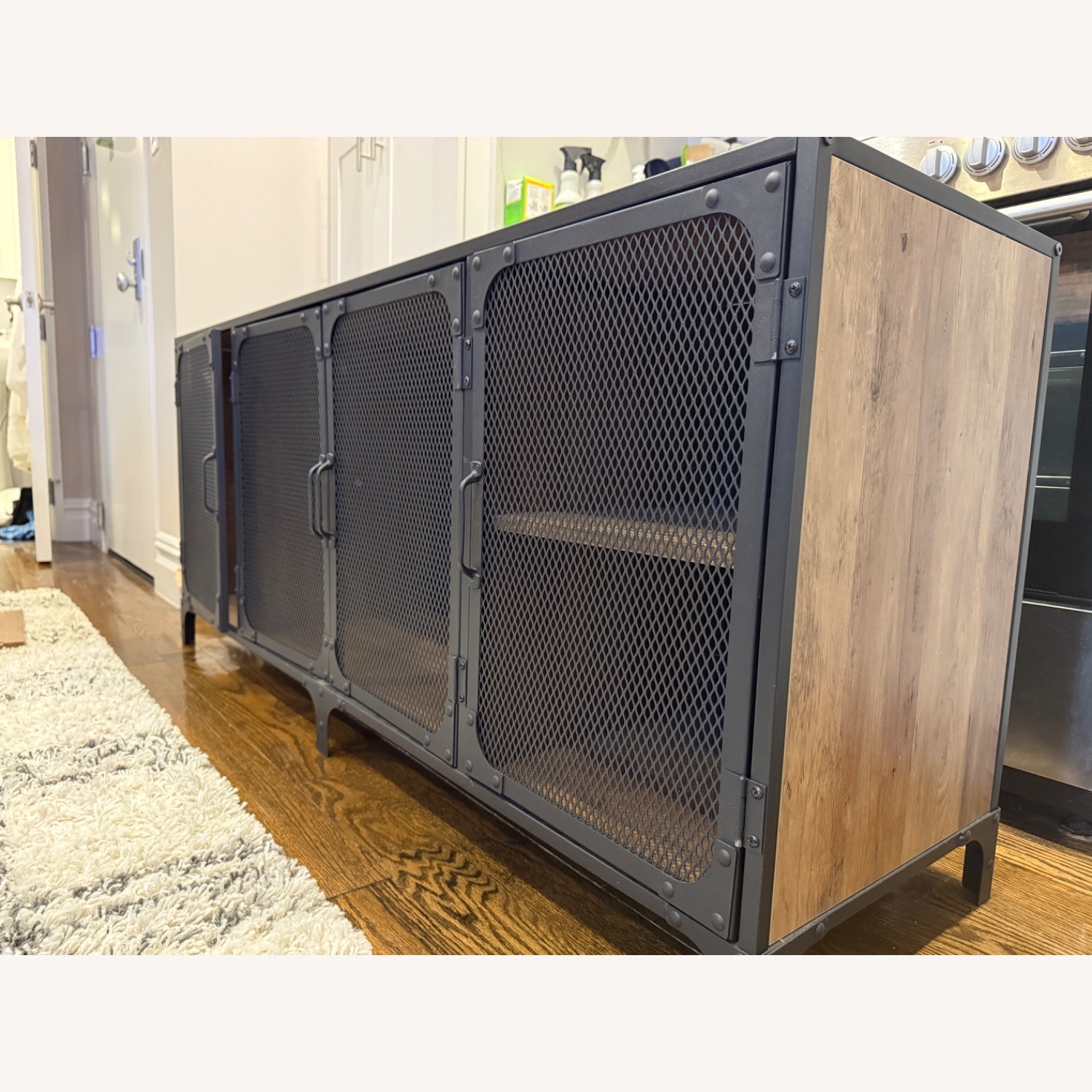 60” Industrial Media Console – Rustic Oak - image-2