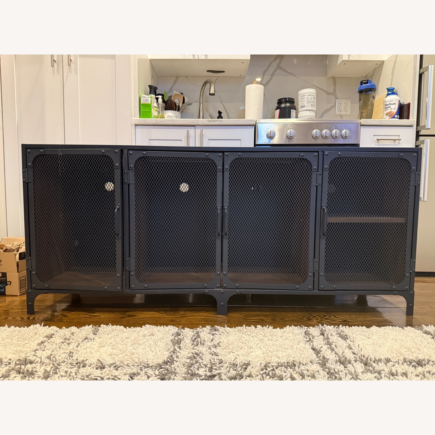 60” Industrial Media Console – Rustic Oak - image-1