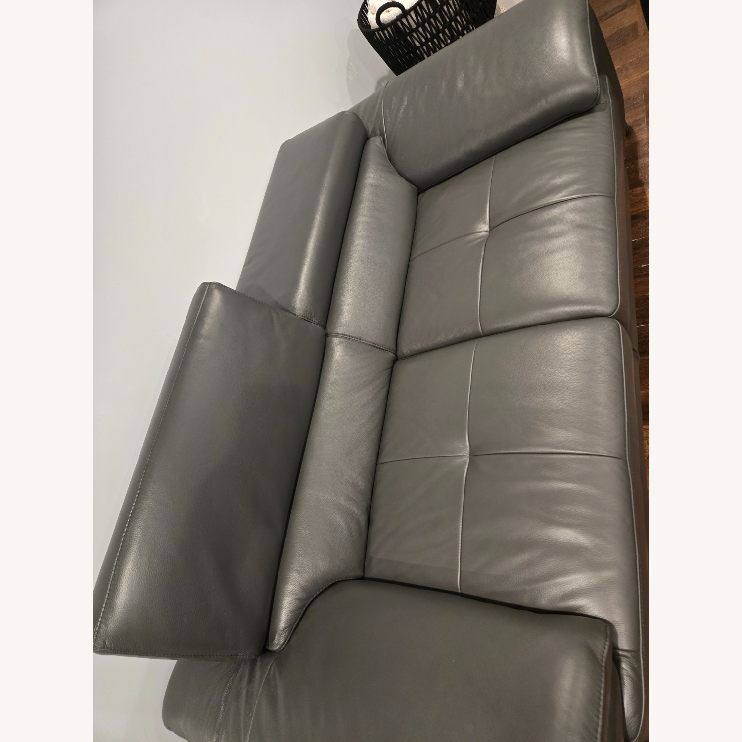  Ital Mod Leather Couch - image-4