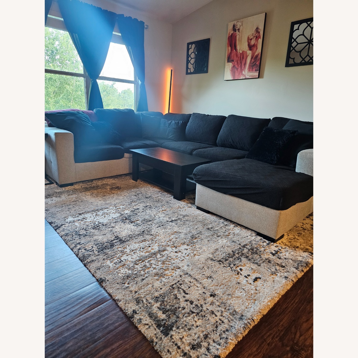 Large Grey Sectional with Cushion Covers - image-1