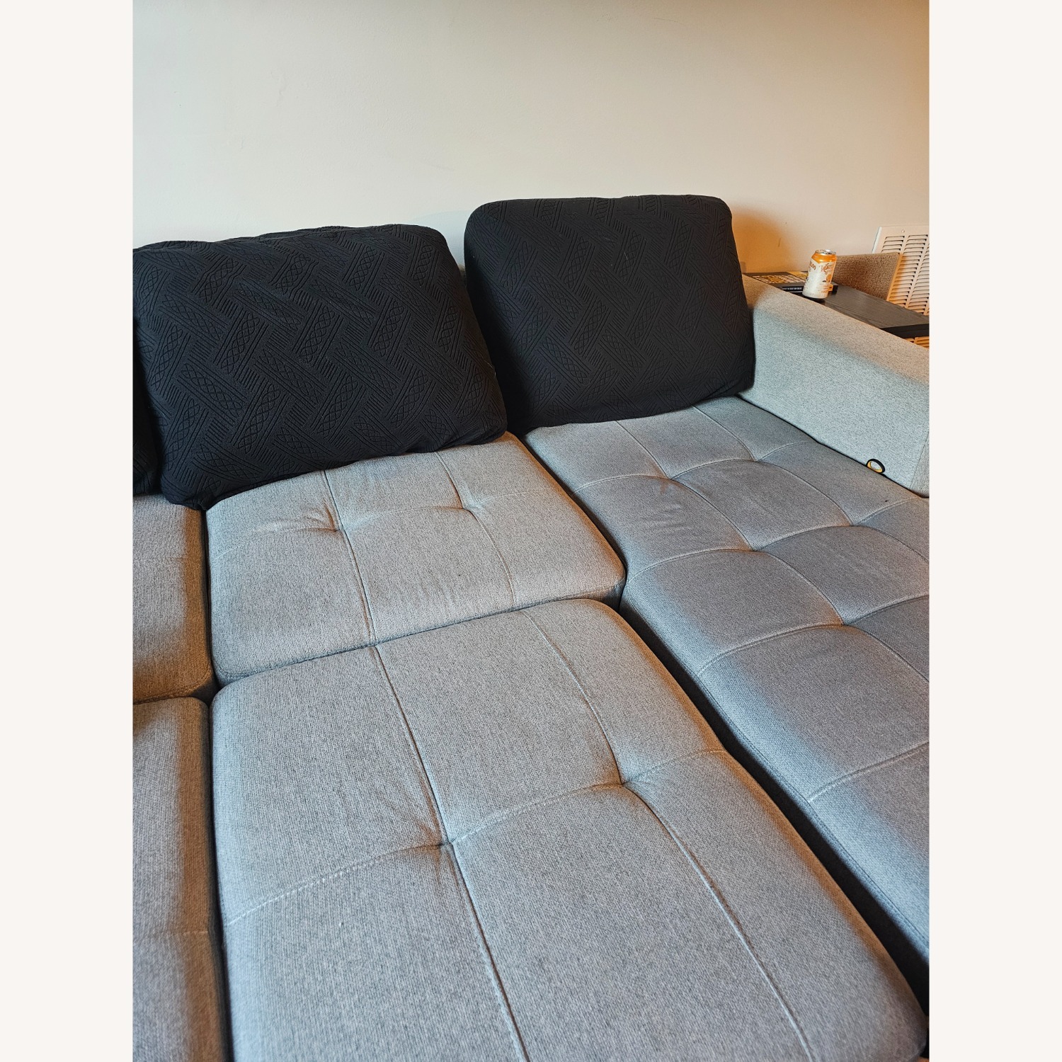 Large Grey Sectional with Cushion Covers - image-4