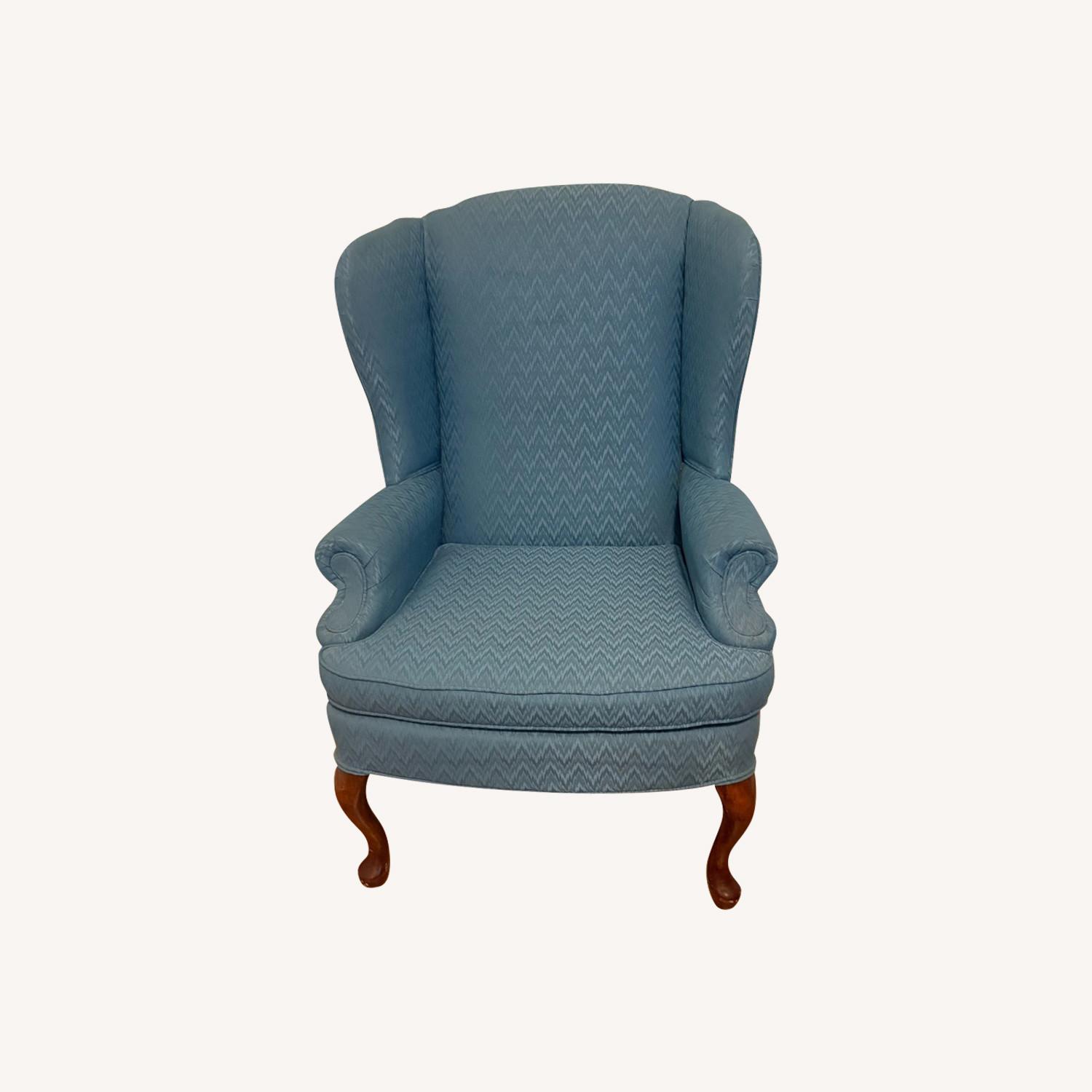Blue Wingback Chair Accent Side Chair - image-0